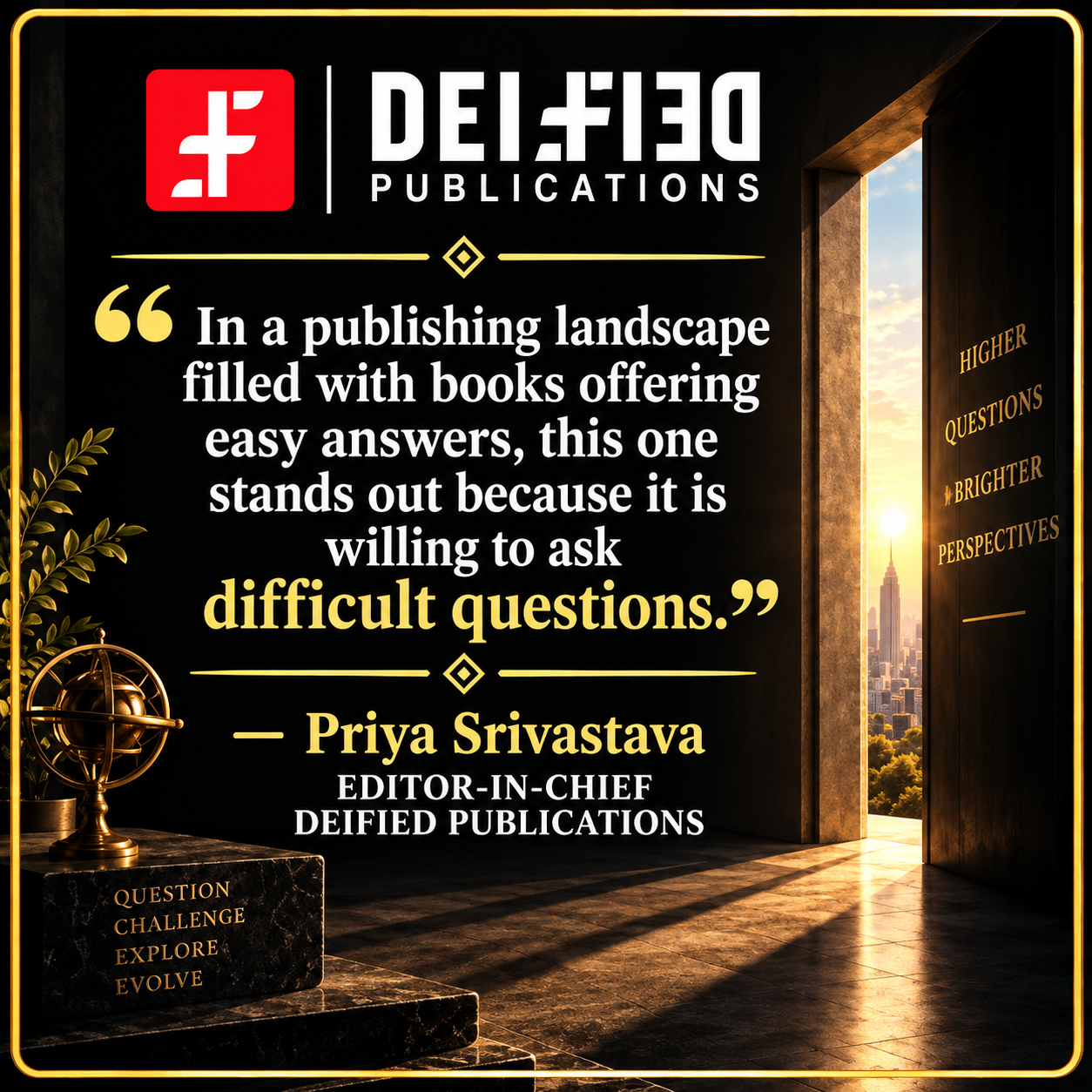 Deified Publications editorial review graphic